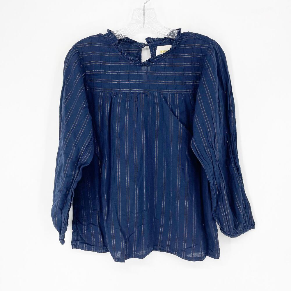 Maeve Long Sleeve Navy Top Size Small